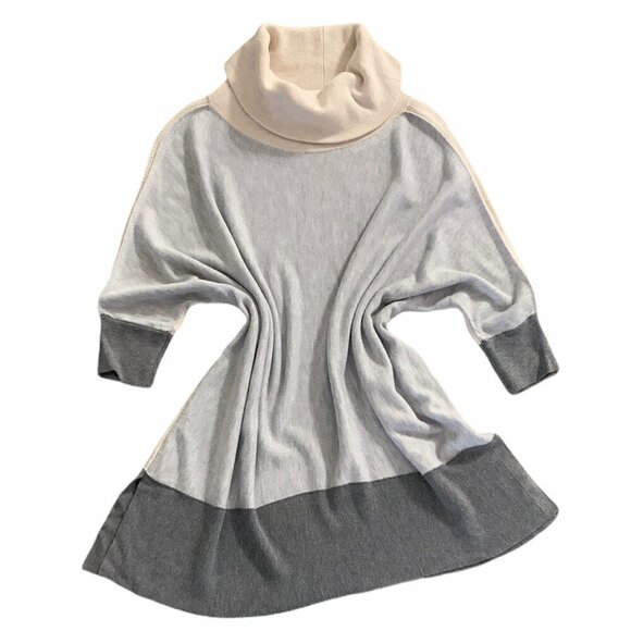 White House Black Market M Cowl Neck Colorblock Tunic Sweater 167C - Picture 4 of 7